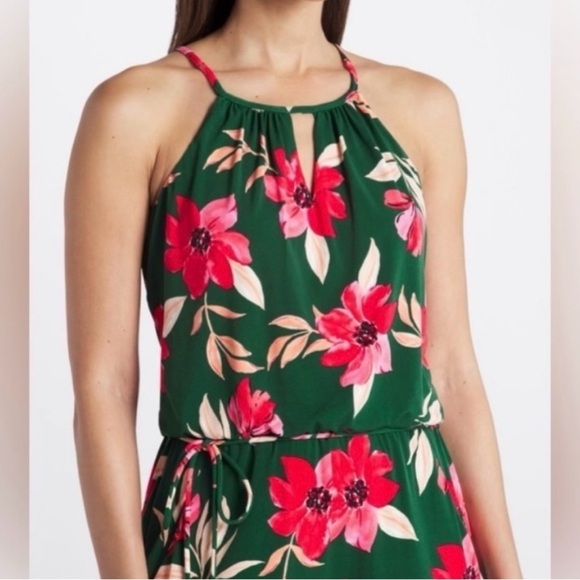 Maggy London Pink and Green Tropical Jumpsuit - Picture 3 of 5